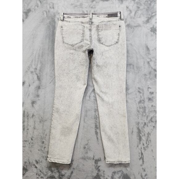 DKNY Jeans Mid Rise Jeggings Size 8 Gray Subtle Snakeskin Print Stretch Denim - Picture 4 of 16
